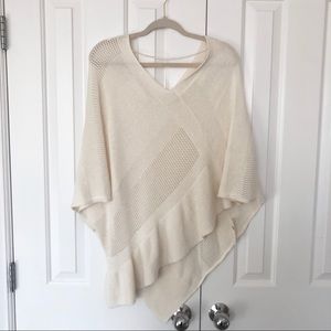 NWT Anthrolpologie Cream Poncho